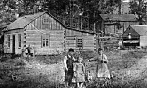 Stanton homestead with Tom, Ellen and 3 eldest children, about 1880. 